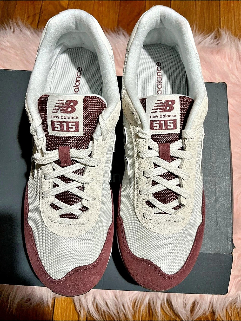New Balance 515 V3 White Washed Burgundy V3 Sneakers White & Red US 12 D
